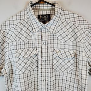 Outback Trading Co Dowden Western Pearl Snap Button Up Shirt Size XL Mens